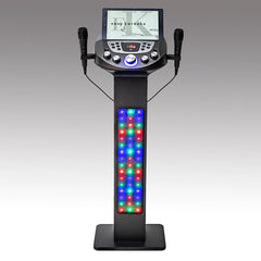 Easy Karaoke Smart Bluetooth Pedestal Karaoke System, with LED Lights, Disco Ball and Speakers, EKS828BT