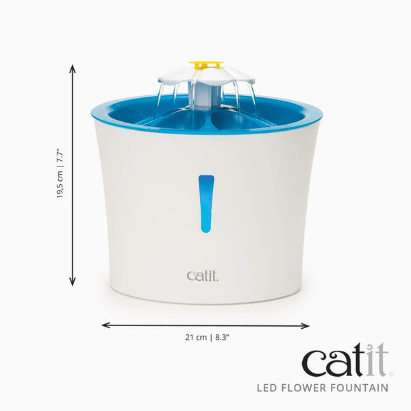 Catit Flower Drinking Fountain with LED Nightlight and Petal Top