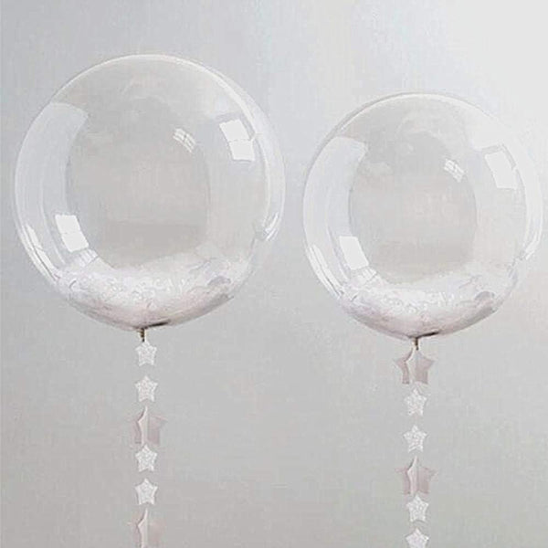 Bobo Balloons 50 Packs, 20 Inch  Transparent Bubble Bobo Balloons (LED String Not Included)