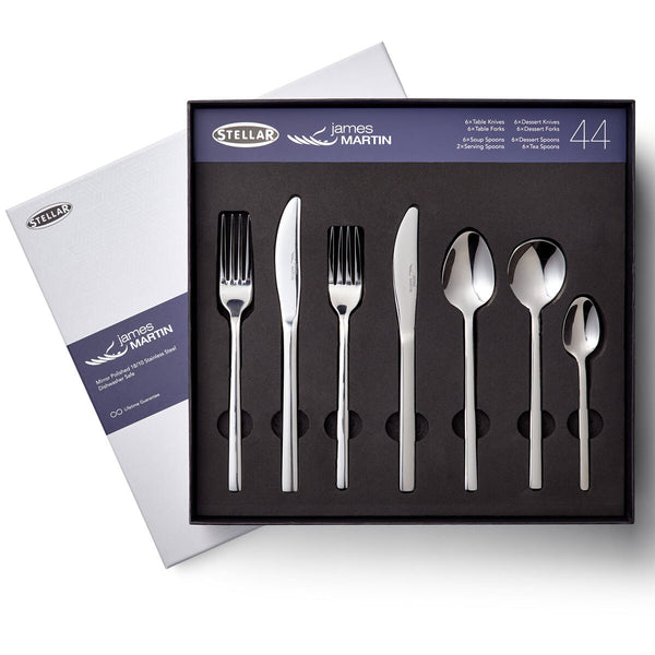 Stellar James Martin Stainless Steel 44 Piece Cutlery Set