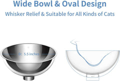 Elevated Stainless Steel Raised Bowls for Cats and Small Dogs