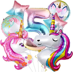 6 PCS Unicorn Theme Foil Balloons for Birthday Party  (Any Age)