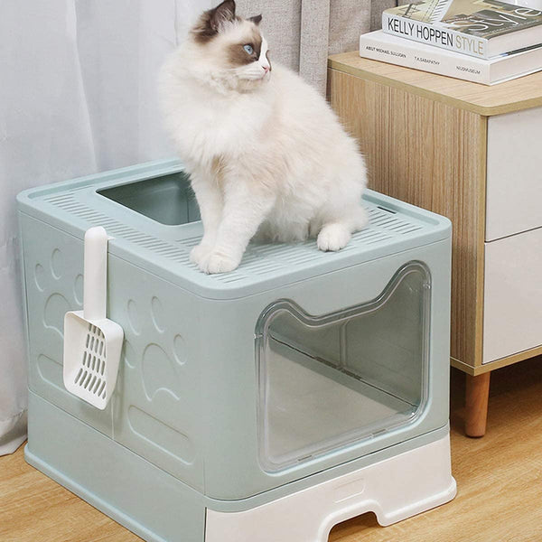 Cherish Lewis XXL Litter Box Foldable Cat Litter Tray With Lid (2 colours)