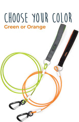 Chew Proof Dog Lead | 1.8m / 6ft Metal Cable Leash (Green/Orange)