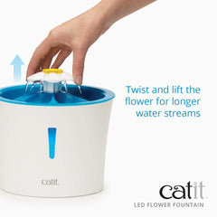 Catit Flower Drinking Fountain with LED Nightlight and Petal Top