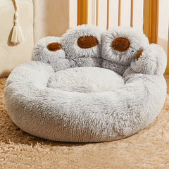 Cozy and Comfy Pet Cat and Dog Bed - All Seasons Paw Shape Warm