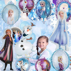 Frozen Birthday Party Balloons Decorations, Elsa Anna,Olaf, Snowflake Balloon Decoration