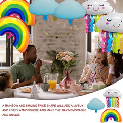 Rainbow Foil Balloon Rainbow Cloud Balloons- 8 Pieces
