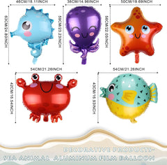 Under the Sea Party Decorations Ocean Foil Balloons- 5 Pieces