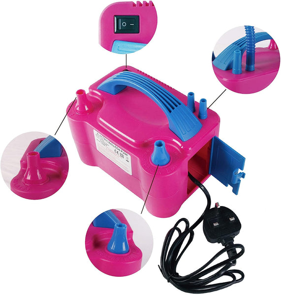 Electric Inflator Balloon Pump, 220V-240V 600W Portable Dual Nozzle (Balloon Arch Kit Included)