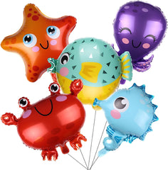 Under the Sea Party Decorations Ocean Foil Balloons- 5 Pieces