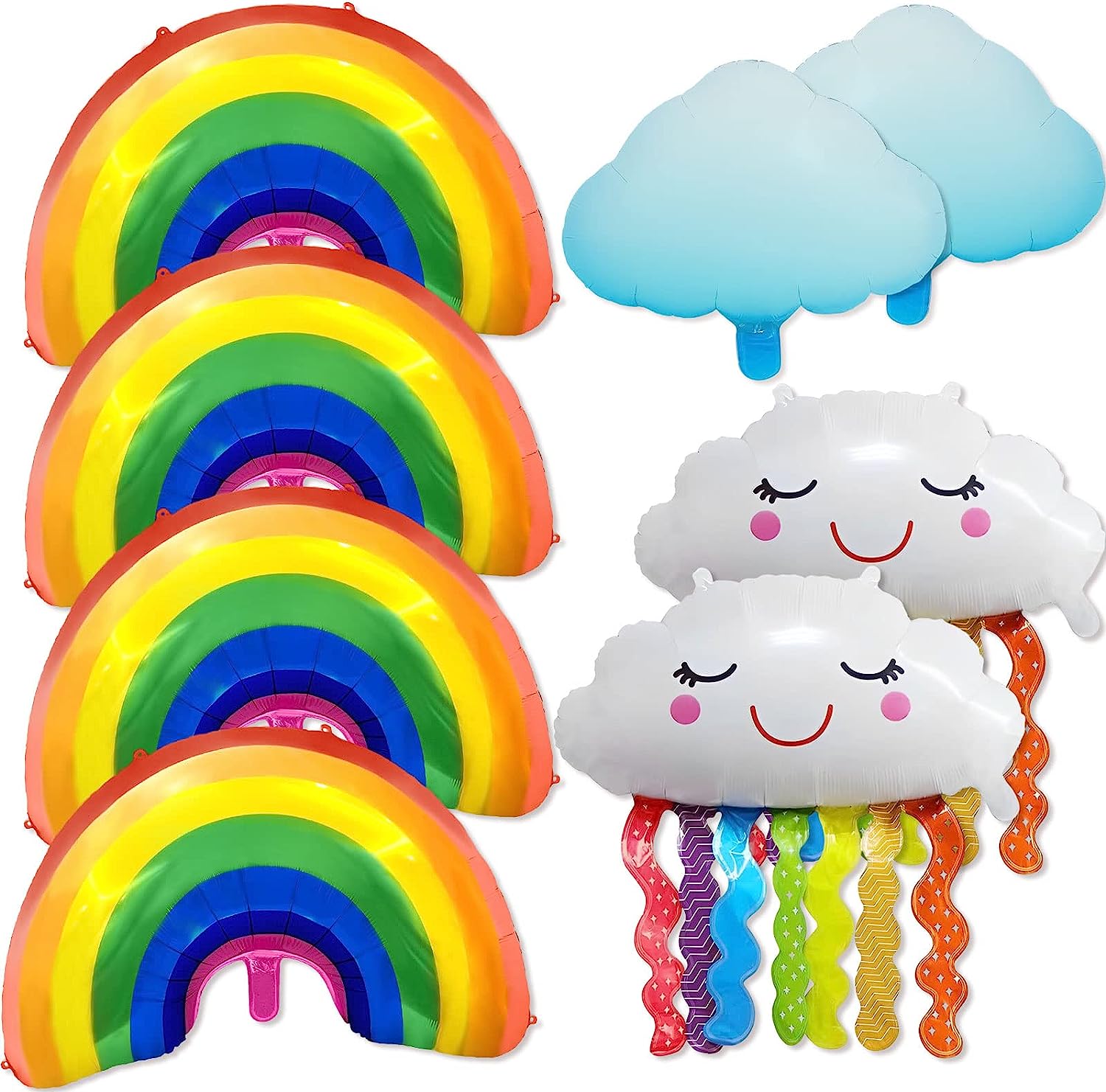 Rainbow Foil Balloon Rainbow Cloud Balloons- 8 Pieces