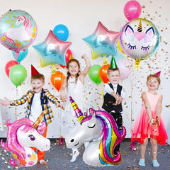 6 PCS Unicorn Theme Foil Balloons for Birthday Party  (Any Age)