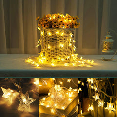 Snowflake Fairy Lights, 6M 40LEDS Battery Powered String Lights Christmas Indoor&Outdoor