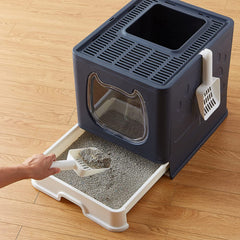 Cherish Lewis  Cat Litter Tray Foldable Litter Box for Small Cats & Rabbits