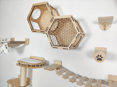 The James Adventure Cat Tree and  Wall Shelf All in One Set (Light)