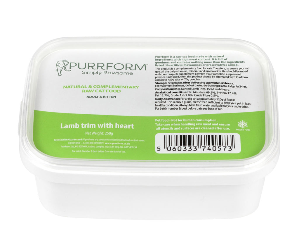 Purrform Lamb Trim with Heart (ADULT AND KITTEN) 250g x6