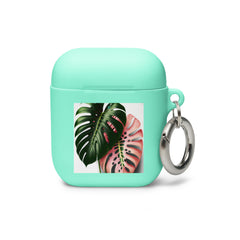 Pink Monstera AirPods case