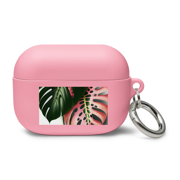 Pink Monstera AirPods case