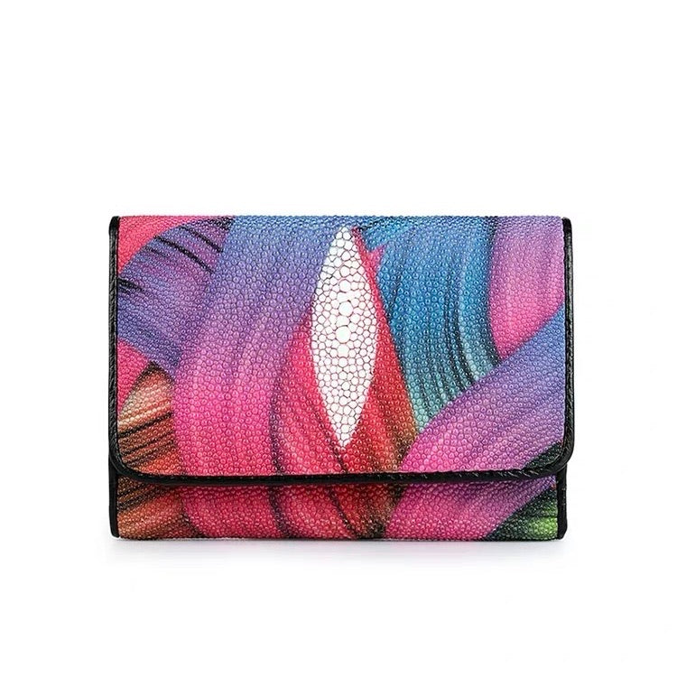 Genuine Stingray Skin Wallet(Colourful)