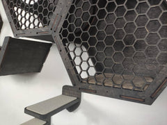 “Play & Rest” Hexagon shelves set – Dark