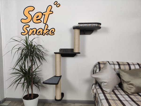 Cat furniture set “Snake” – Dark