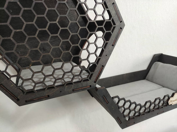 “Play & Rest” Hexagon shelves set – Dark