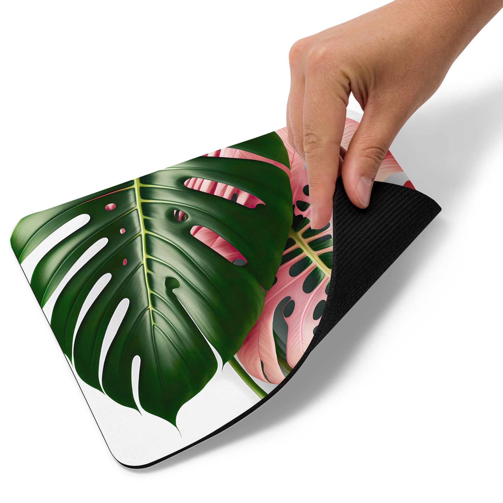 Pink Monstera Mouse pad