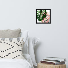 Pink Monstera Framed photo paper poster